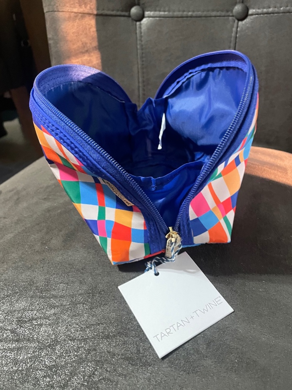 Tartan + Twine Deco Multicolored Geometric Cosmetics Pouch/Clutch - Picture 3 of 6